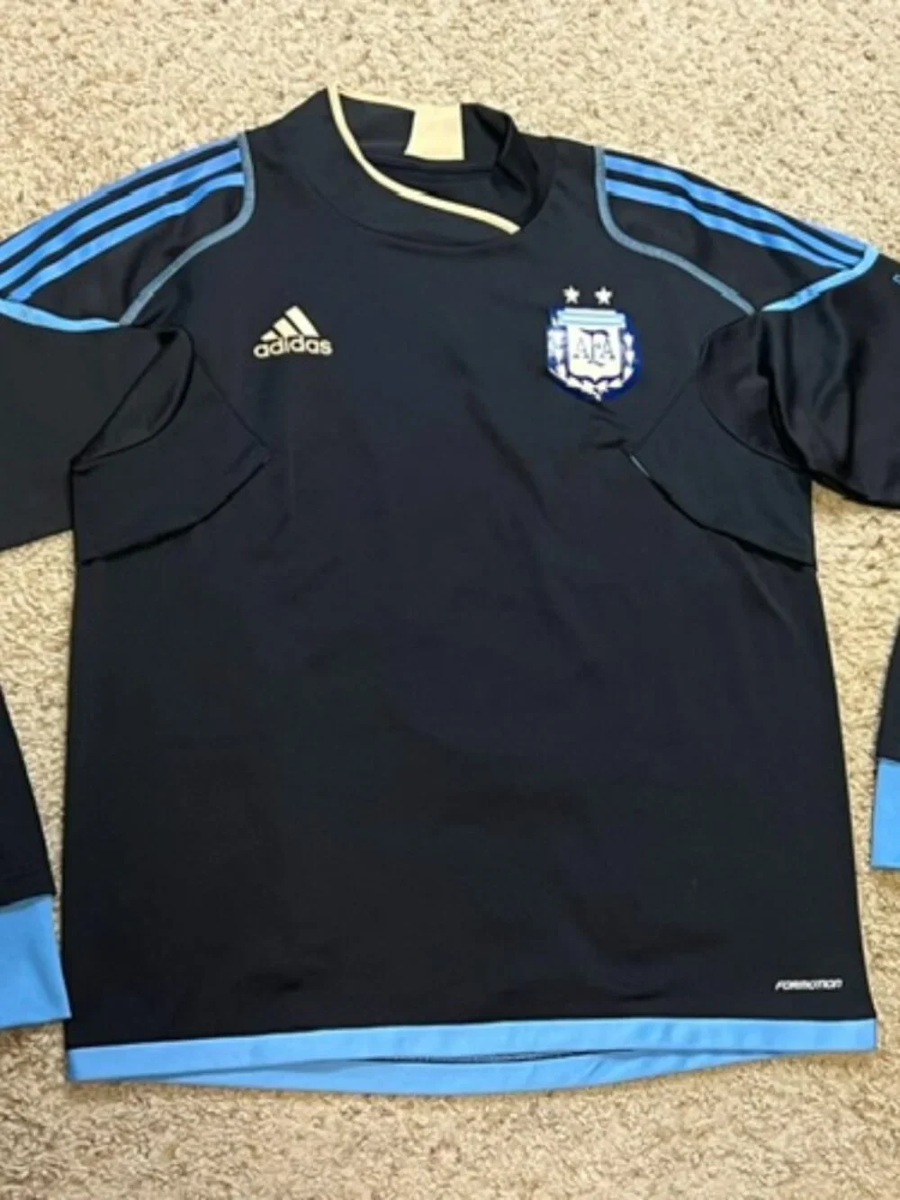 Argentina Adidas 2010 Formotion Black Thermal Long Sleeve Training Top Sz Large